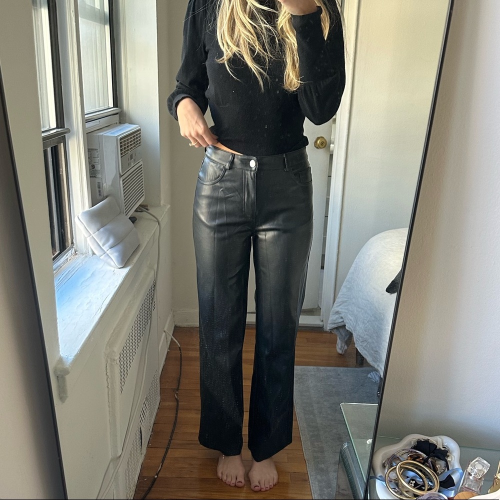 Black leather pants